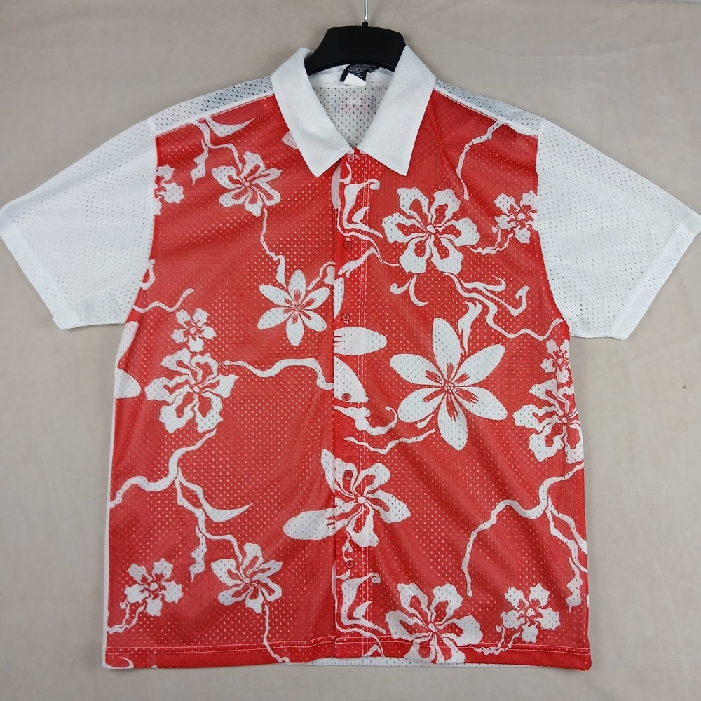Vintage Tommy Jeans Tommy Hilfiger XL Mens Shirt Mesh 90s 23x28 Floral